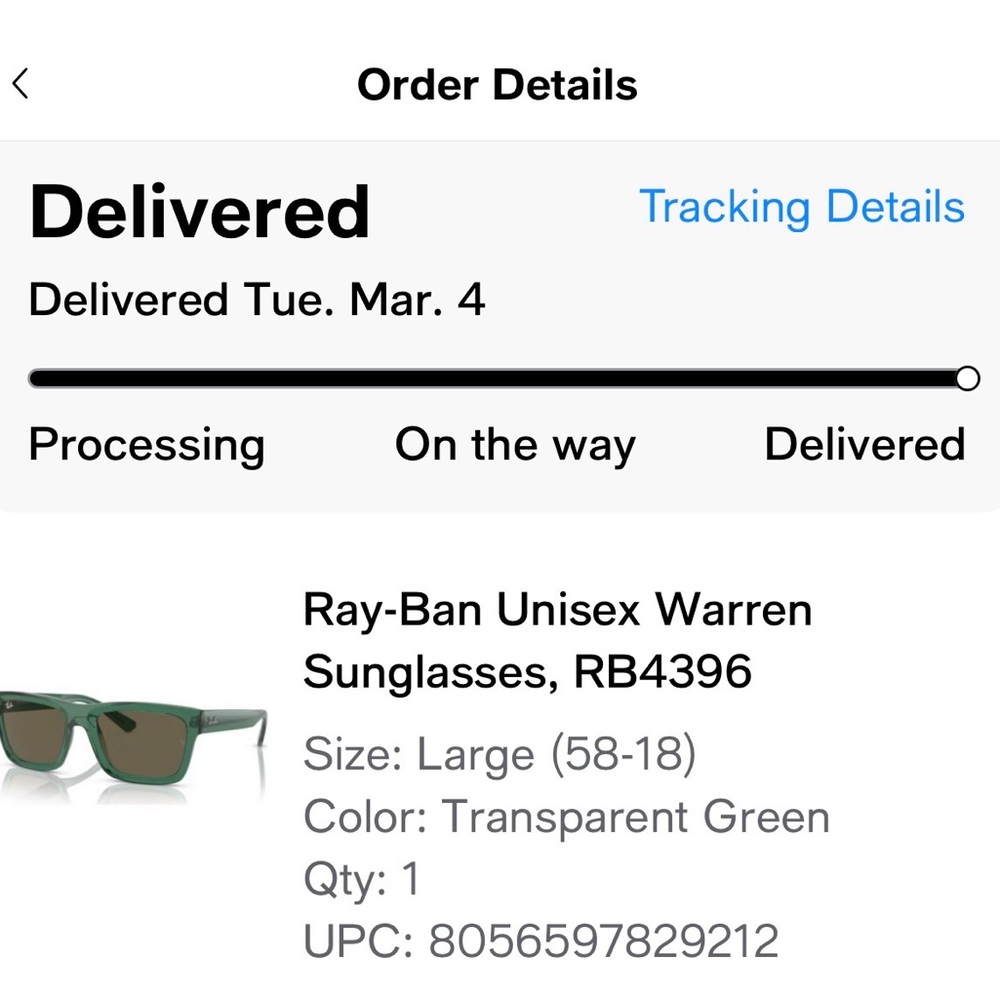 Ray-Ban Warren Emerald Green Rectangular Sunglass… - image 7